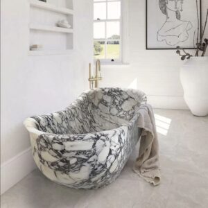 Buy Calacatta Viola marble bathtub online – premium stone bathtub India