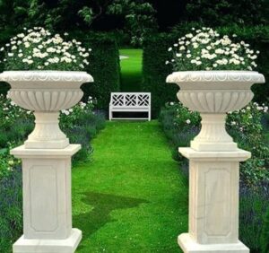 Luxury marble flower pots for home and garden décor with handcrafted design