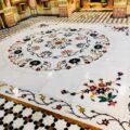 Elegant marble inlay work on stairs and floors for customized luxury interior decor