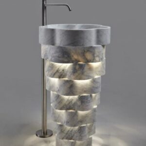 Customized Best Pedestal Marble Washbasin for Luxury Interior